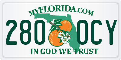 FL license plate 2800CY