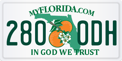 FL license plate 2800DH