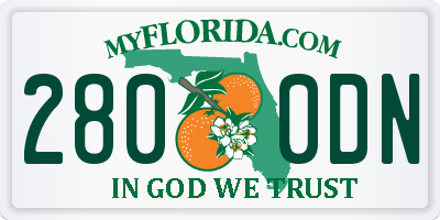 FL license plate 2800DN