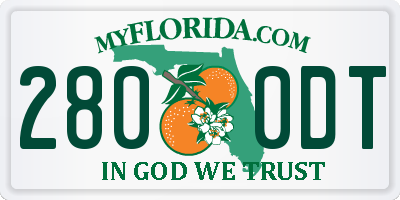 FL license plate 2800DT