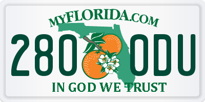 FL license plate 2800DU
