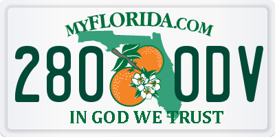 FL license plate 2800DV