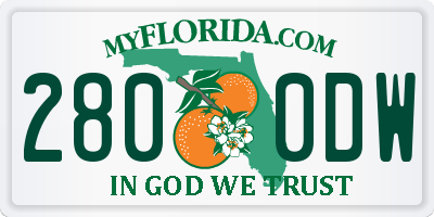 FL license plate 2800DW