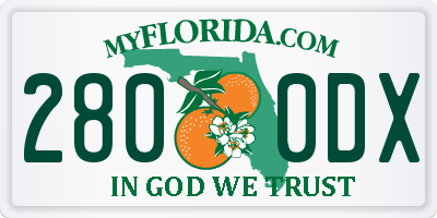 FL license plate 2800DX