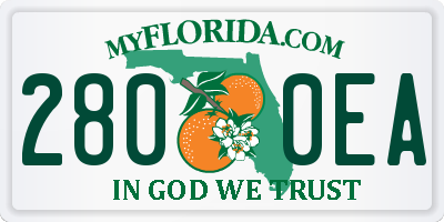 FL license plate 2800EA