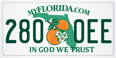 FL license plate 2800EE