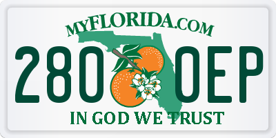 FL license plate 2800EP