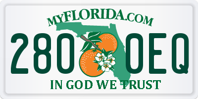 FL license plate 2800EQ