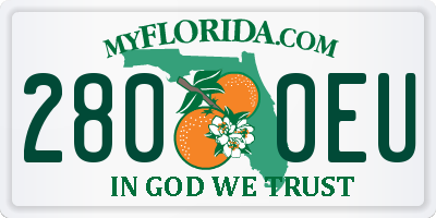 FL license plate 2800EU