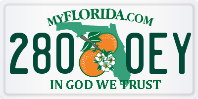 FL license plate 2800EY
