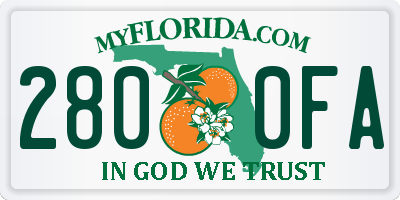 FL license plate 2800FA