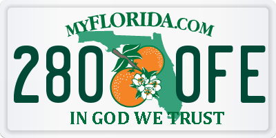 FL license plate 2800FE