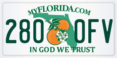 FL license plate 2800FV