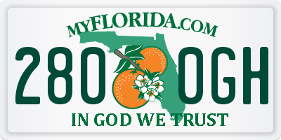 FL license plate 2800GH