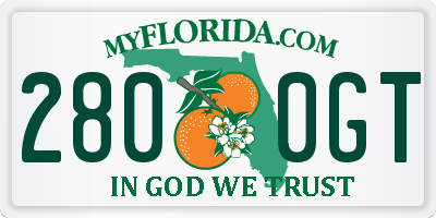 FL license plate 2800GT