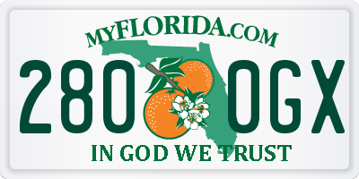 FL license plate 2800GX
