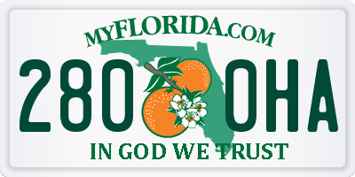 FL license plate 2800HA
