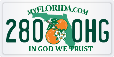 FL license plate 2800HG