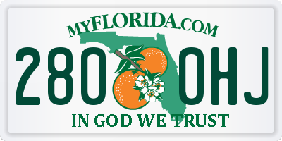 FL license plate 2800HJ