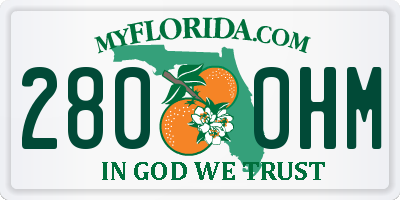FL license plate 2800HM