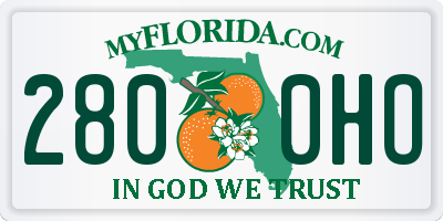 FL license plate 2800HO