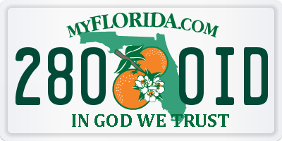FL license plate 2800ID