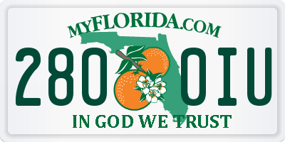 FL license plate 2800IU