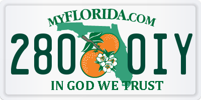 FL license plate 2800IY