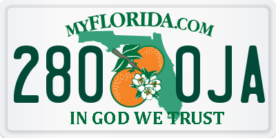 FL license plate 2800JA