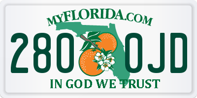 FL license plate 2800JD