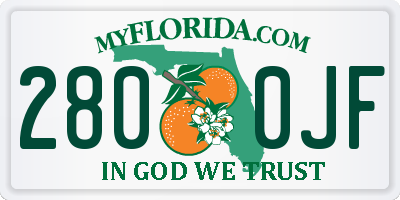FL license plate 2800JF