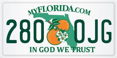 FL license plate 2800JG
