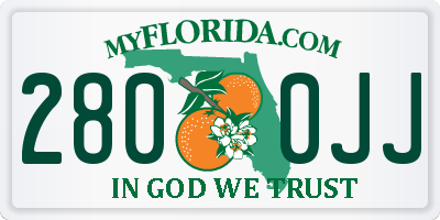 FL license plate 2800JJ