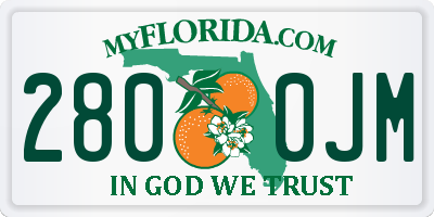 FL license plate 2800JM
