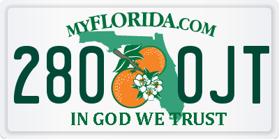 FL license plate 2800JT