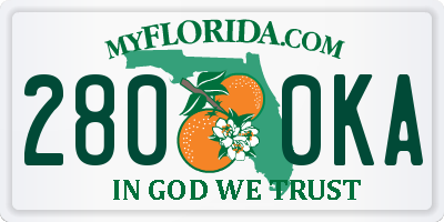 FL license plate 2800KA