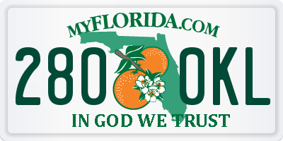 FL license plate 2800KL