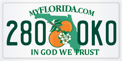 FL license plate 2800KO
