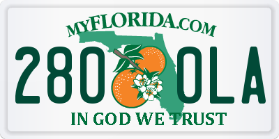 FL license plate 2800LA