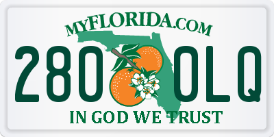 FL license plate 2800LQ