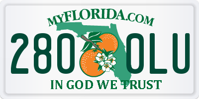 FL license plate 2800LU