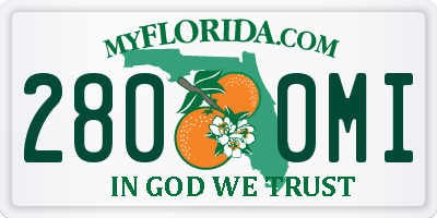 FL license plate 2800MI
