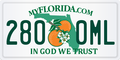 FL license plate 2800ML