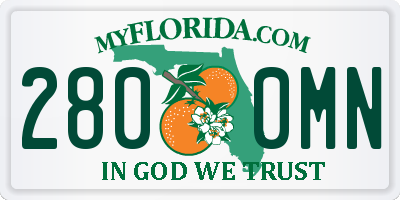 FL license plate 2800MN