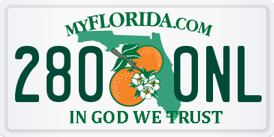 FL license plate 2800NL