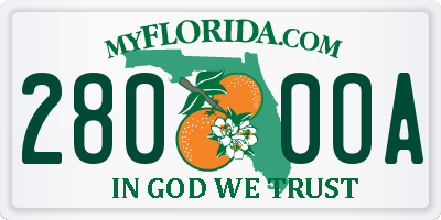 FL license plate 2800OA