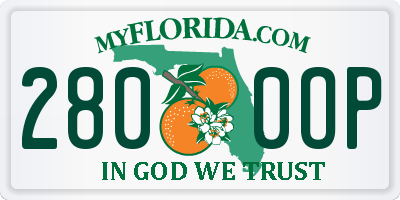 FL license plate 2800OP