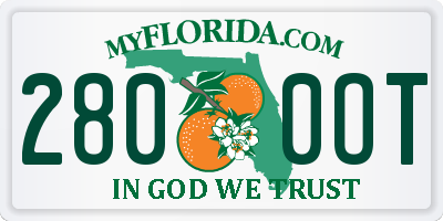 FL license plate 2800OT