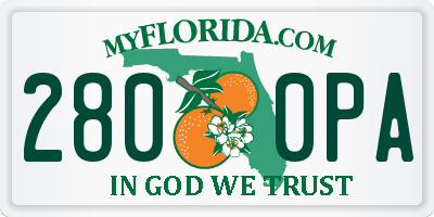 FL license plate 2800PA
