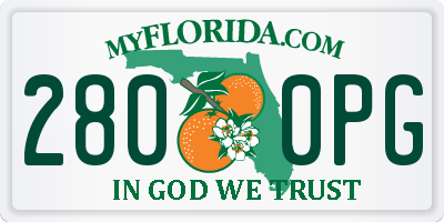 FL license plate 2800PG
